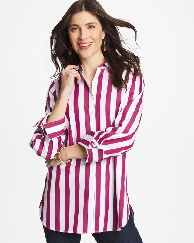 No Iron Stretch Striped Shirt